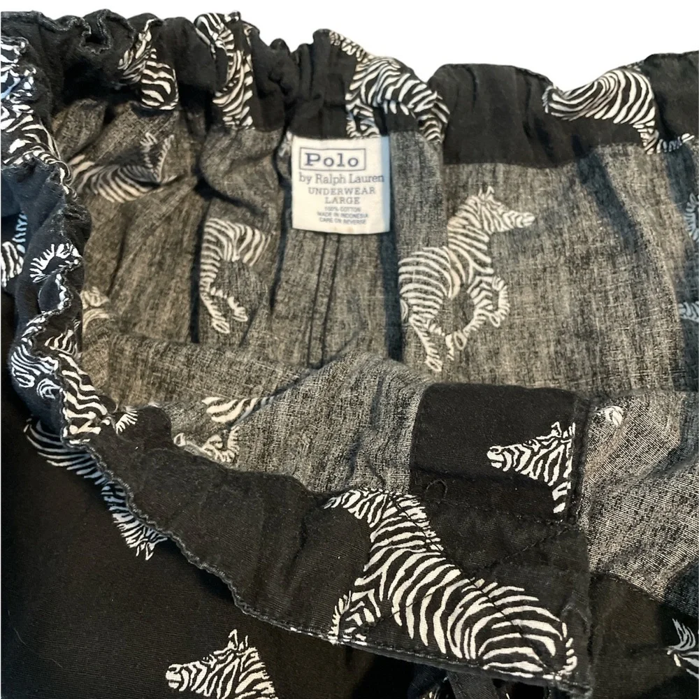 Vintage Men Polo Ralph Lauren Zebra Pajama Pants Sleep/lounge  Large